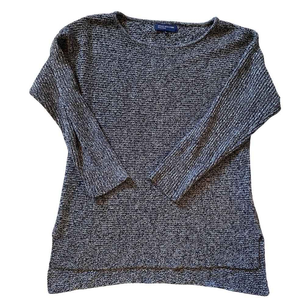 Jones New York Signature Black & White Knit Sweater Women’s Large